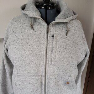 NEW  Carhartt Women's light gray Sherpa lined full zip Hoodie XL